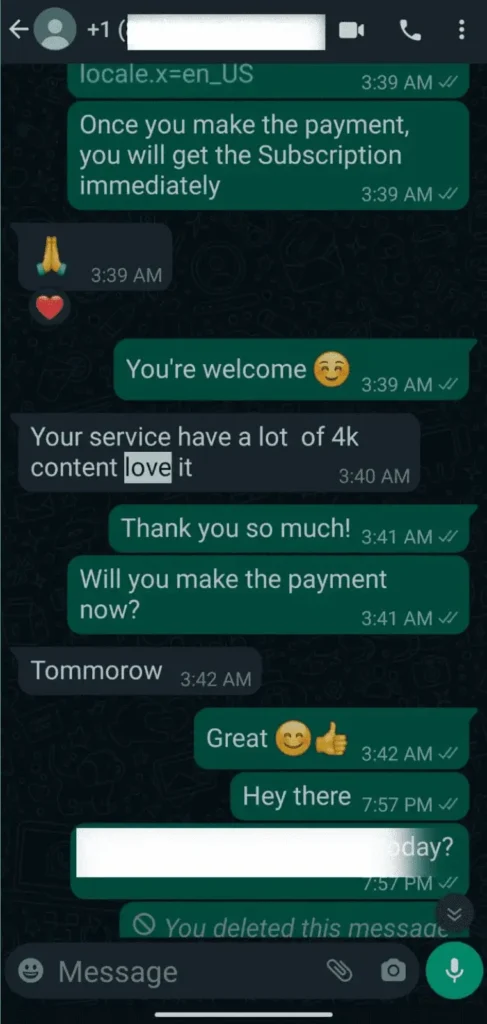 Whatsapp clients positive Feedback